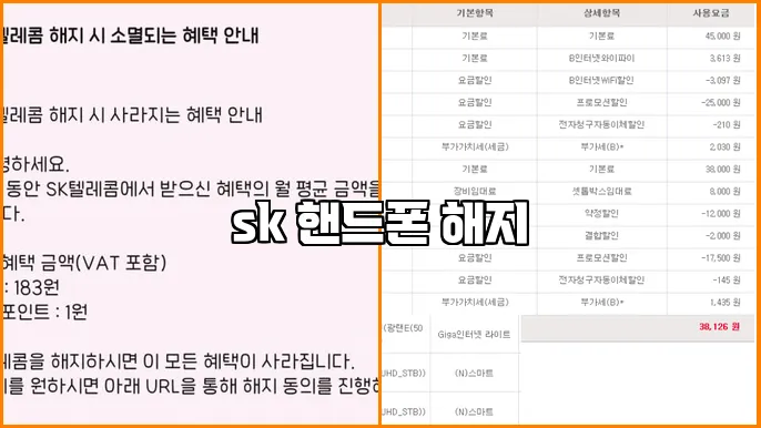 sk 핸드폰 해지