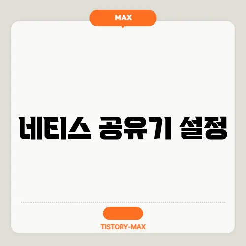 네티스 공유기 설정