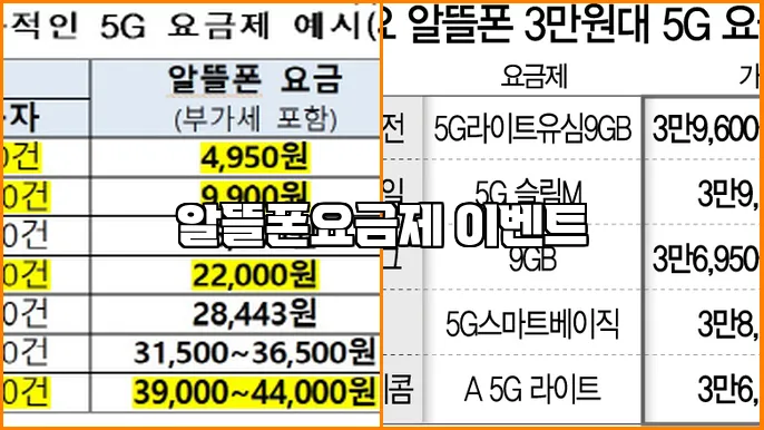 알뜰폰요금제 이벤트