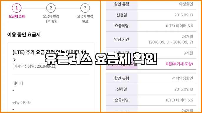 유플러스 요금제 확인