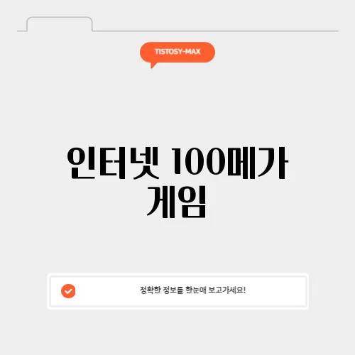 인터넷 100메가 게임