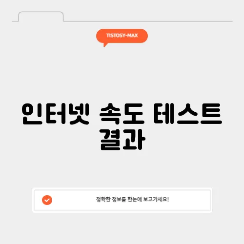인터넷 속도 테스트 결과